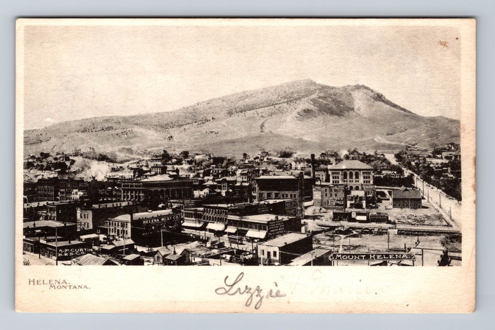 Helena MT-Montana, Scenic View Overlooking City, Antique, Vintage Postcard