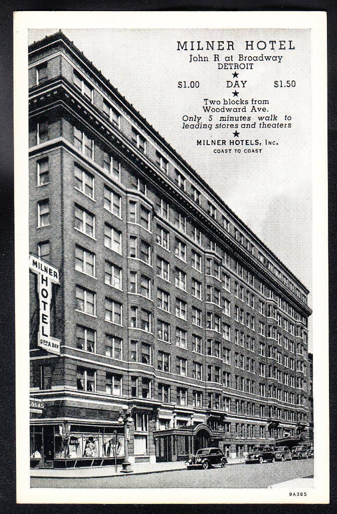 Milner Hotel Detroit Michigan Postcard T643