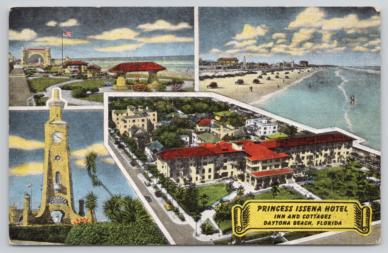Daytona Beach Florida Princess Issena Linen Postcard