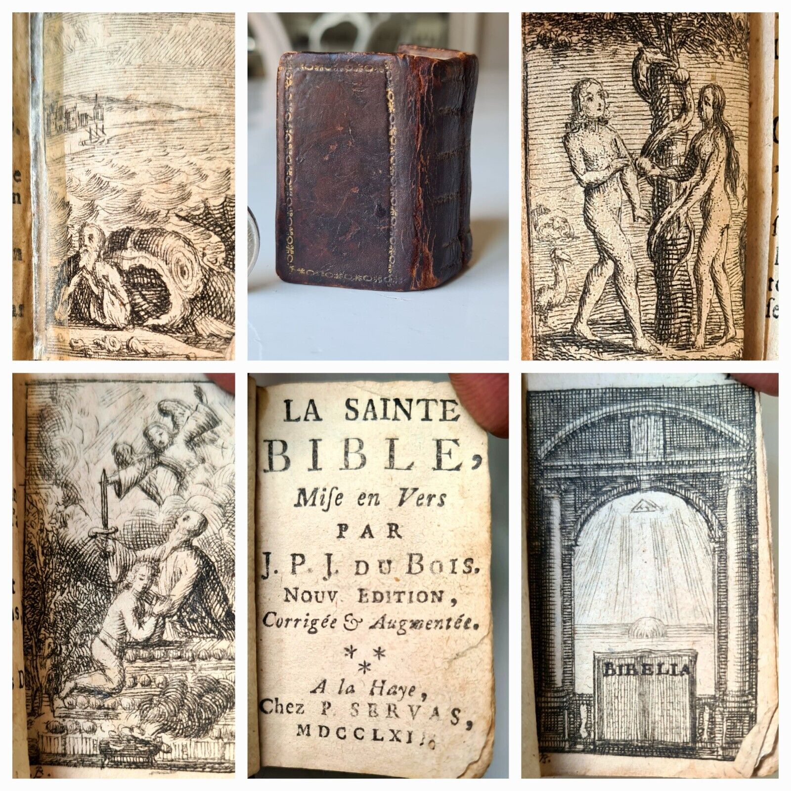 'Bible de Chignon' 1762  Extremely rare Miniature Bible, 'Haar-knoten' Bibel