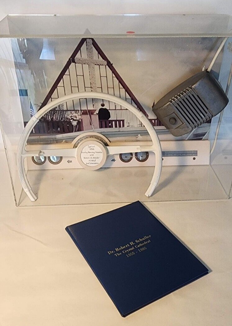 c. 1995 CRYSTAL CATHEDRAL ROBERT SCHULLER DIORAMA DRIVE IN DISPLAY + CERTIFICATE