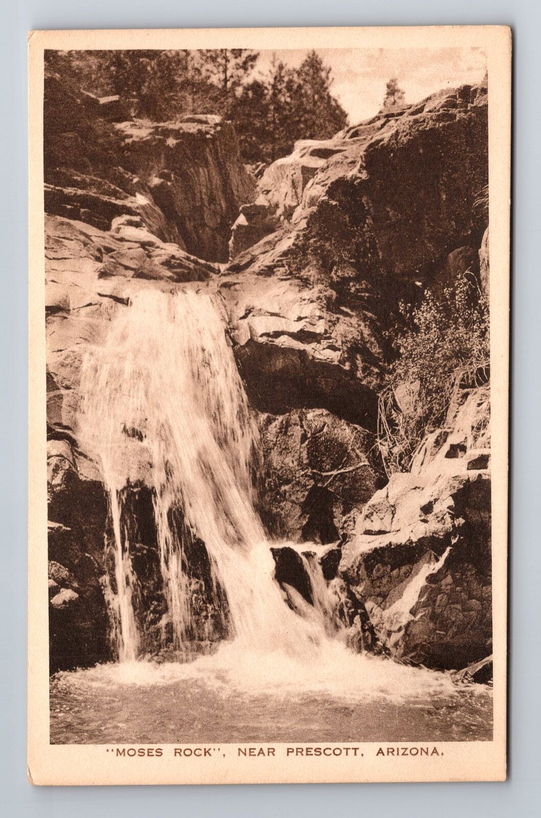 Prescott AZ-Arizona, Moses Rock, Antique, Vintage Souvenir Postcard