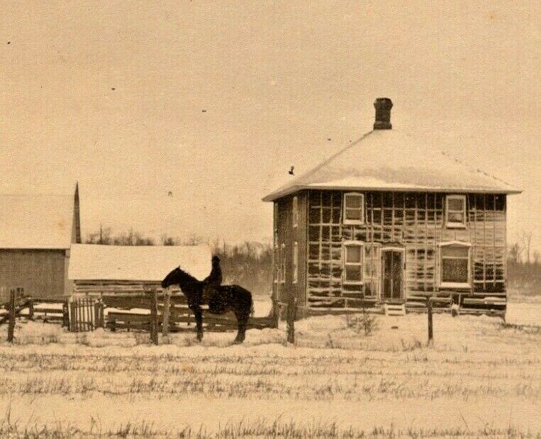 C.1907-14 RPPC. Farm House Construction. Black Horse Barn. Homestead Photo. VTG