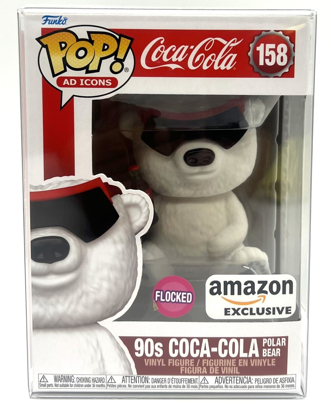 Funko Pop AD Icons Coca Cola 90s Polar Bear Flocked #158 Amazon Exclusive