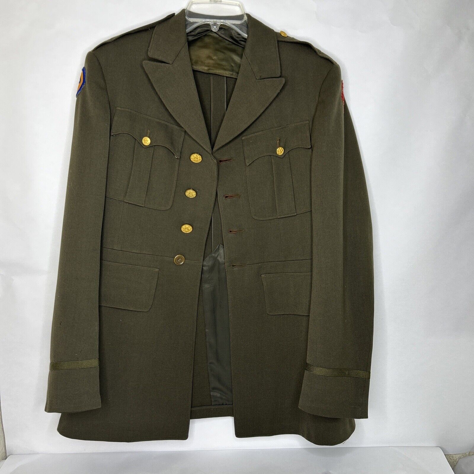 WW2 Army Regulation Officers Jacket 44th Infantry And 5th Infantry Patches