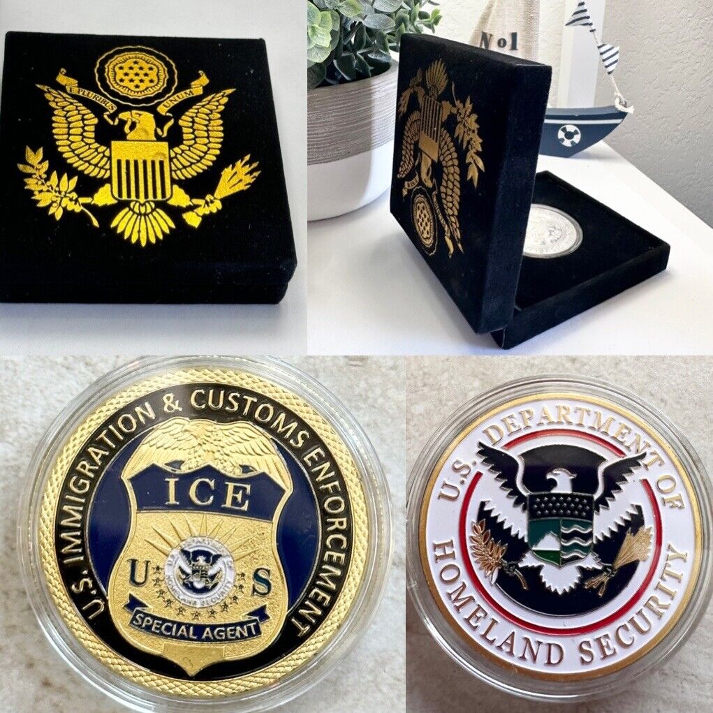 US IMMIGRATION & CUSTOMS ENFORCEMENT (ICE) Challenge Coin with velvet case