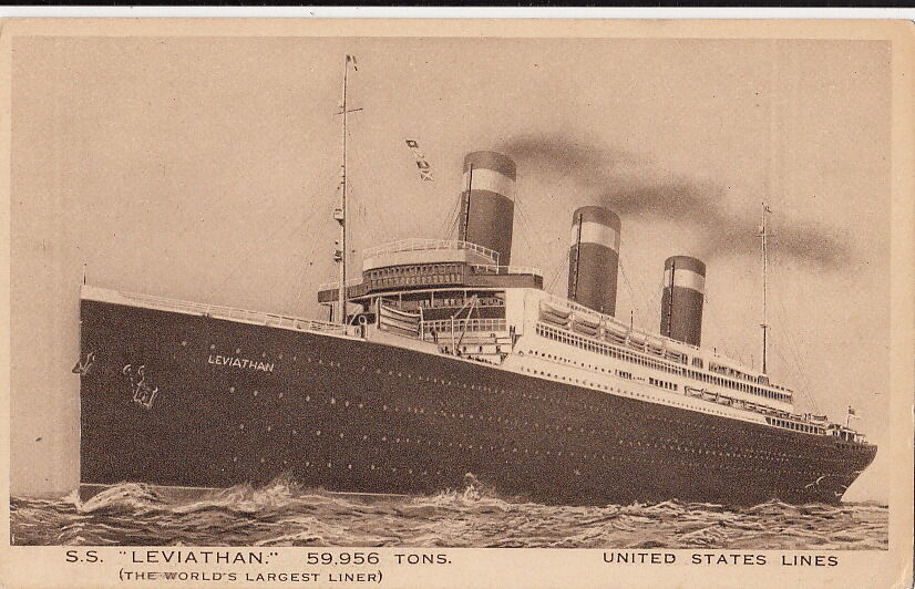 Postcard Ship SS Leviathan United States Lines