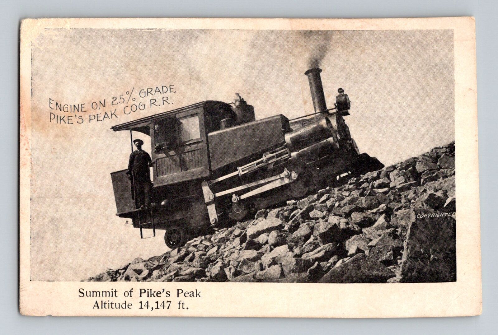 Pike's Peak CO-Colorado, Summit of Pike's Peak, Cog R.R., Vintage Postcard