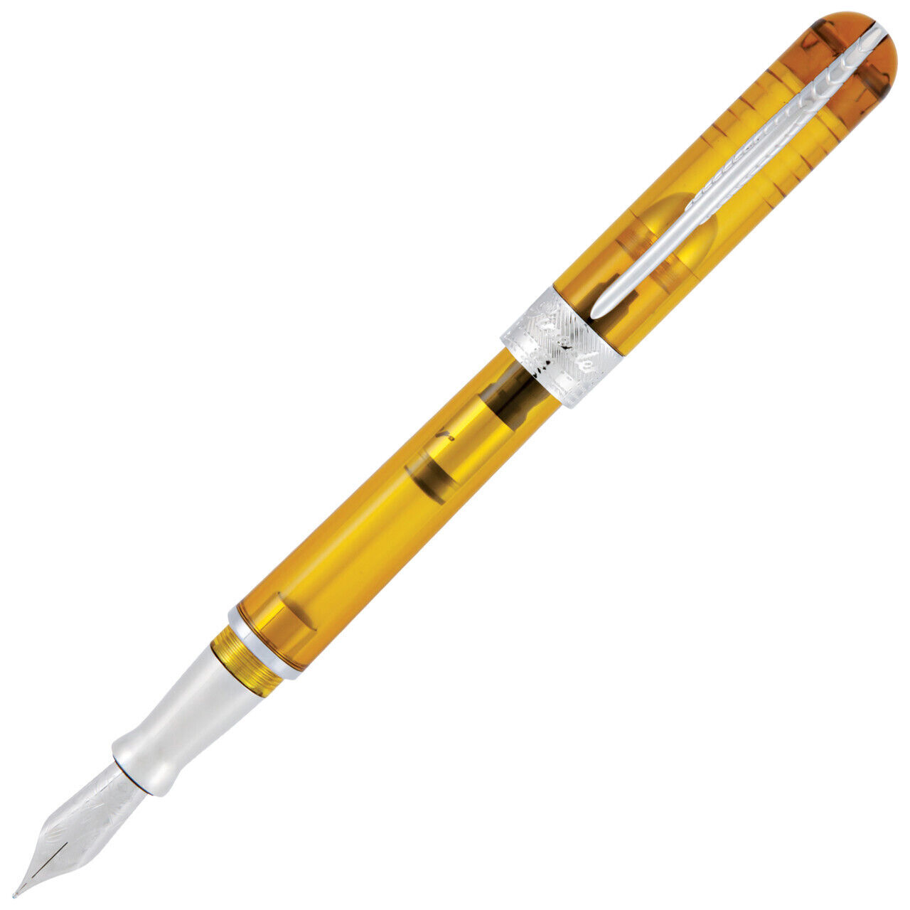 Pineider Avatar Ultra Resin Demo Fountain Pen, Amber, Extra Fine Point, New