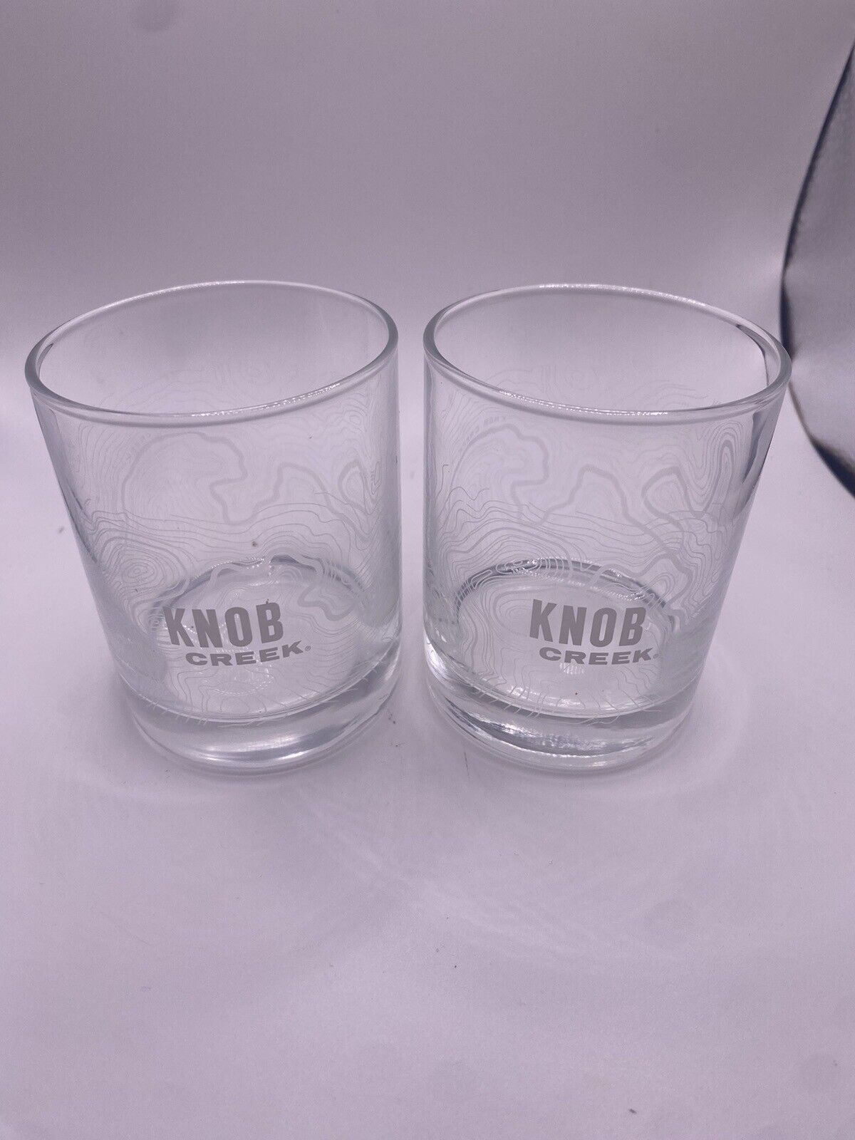 Knob Creek Bourbon Whiskey topography glass set of 2
