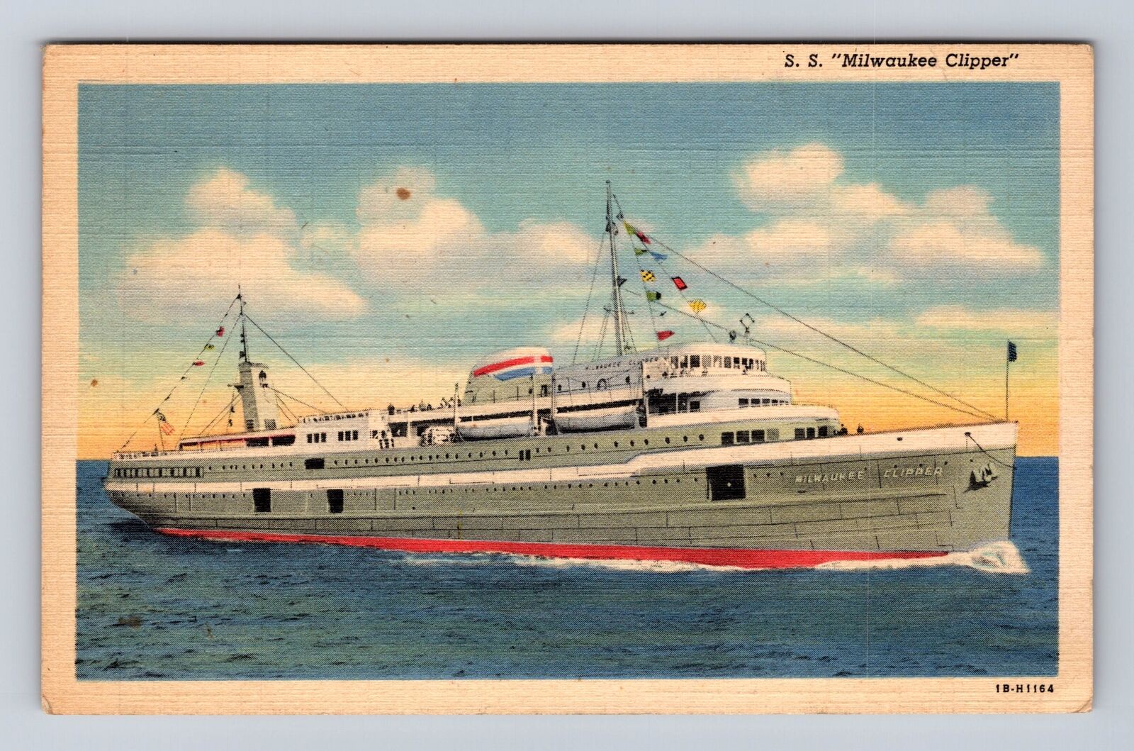SS Milwaukee Clipper, Ship, Transportation, Antique, Vintage c1948 Postcard