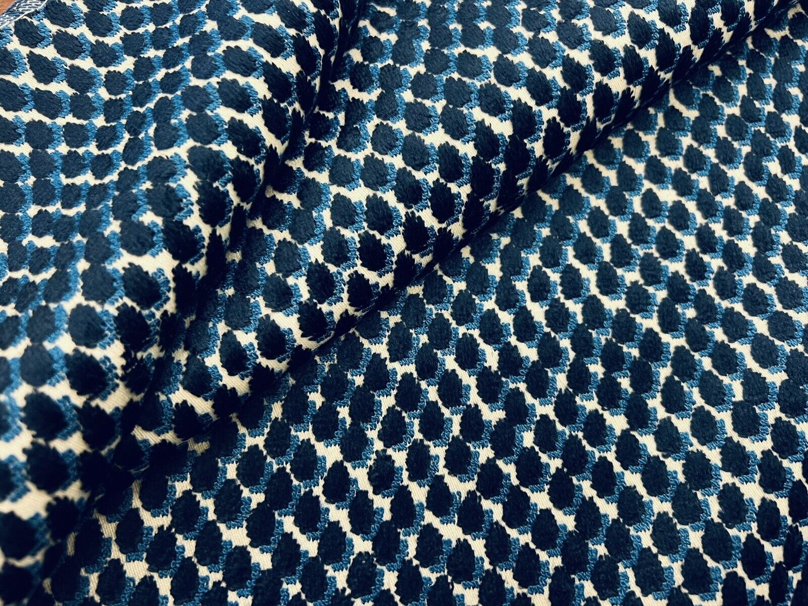 Kravet Kate Spade Velvet Dots Uphol Fabric- Mazzy Dot / Navy 8 yds 34051.815