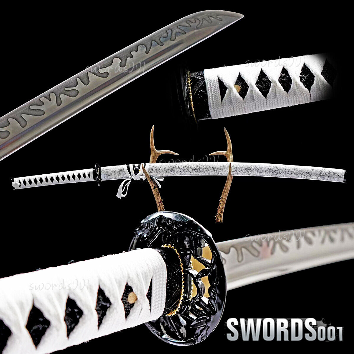 TOP Quality real hamon Japanese Samurai Katana Warrior Sword T10 carbon Steel 