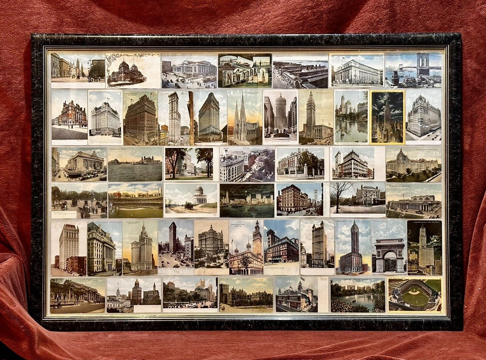 NEW YORK CITY Postcard Collage - Professionally Framed