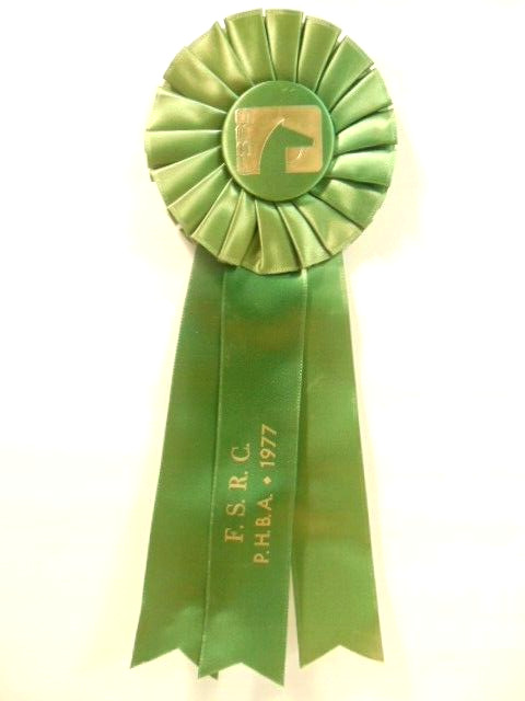 older 1977 F.S.B.C. - P.H.B.A.  Horse Show green award ribbon