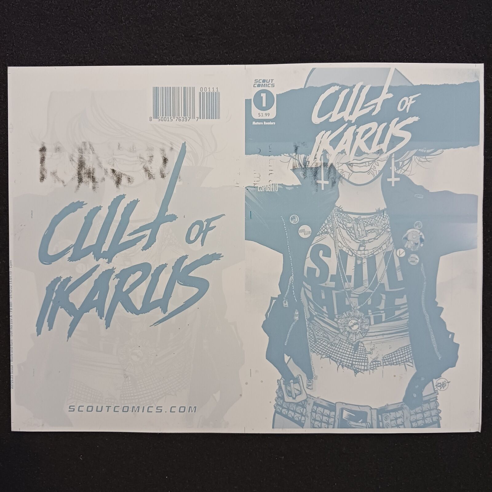 Cult of Ikarus #1 - Cover - Cyan - Comic Printer Plate - PRESSWORKS - Karl Slomi
