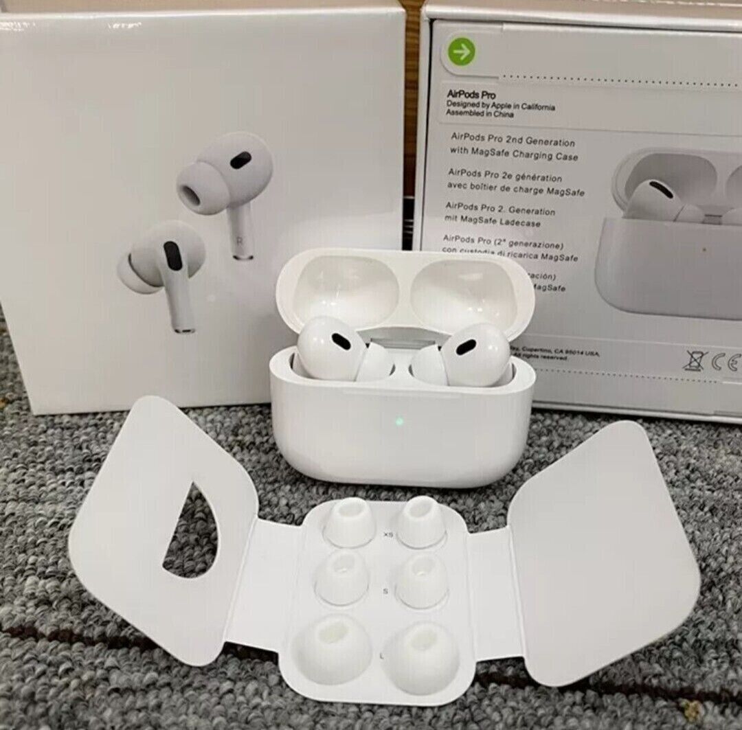 Apple AirPods Pro 2nd Generation with MagSafe Wireless Charging Case - White&USA