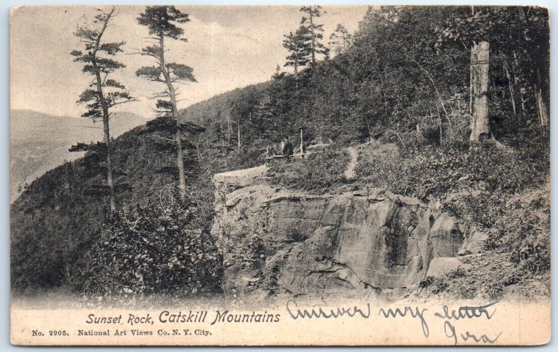 Postcard - Sunset Rock, Catskill Mountain, New York, USA