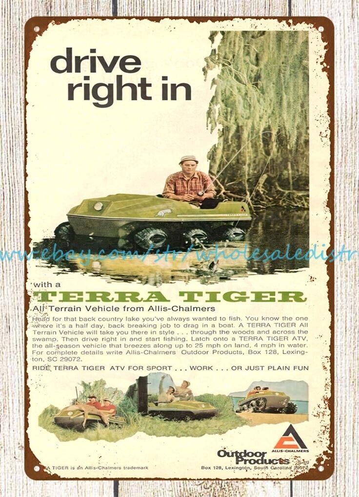 1969 Terra Tiger All Terrain Vehicle fishing hunting allis chalmers metal tin si