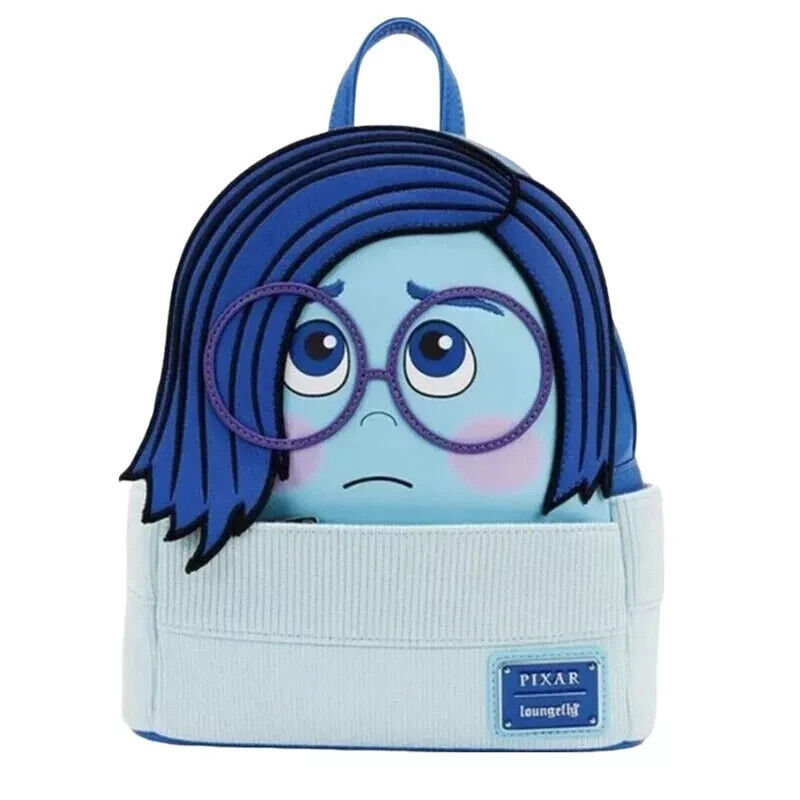 Inside Out 2 Pixar Sadness Backpack Loungefly Women Shoulder Bag Mini Handbags