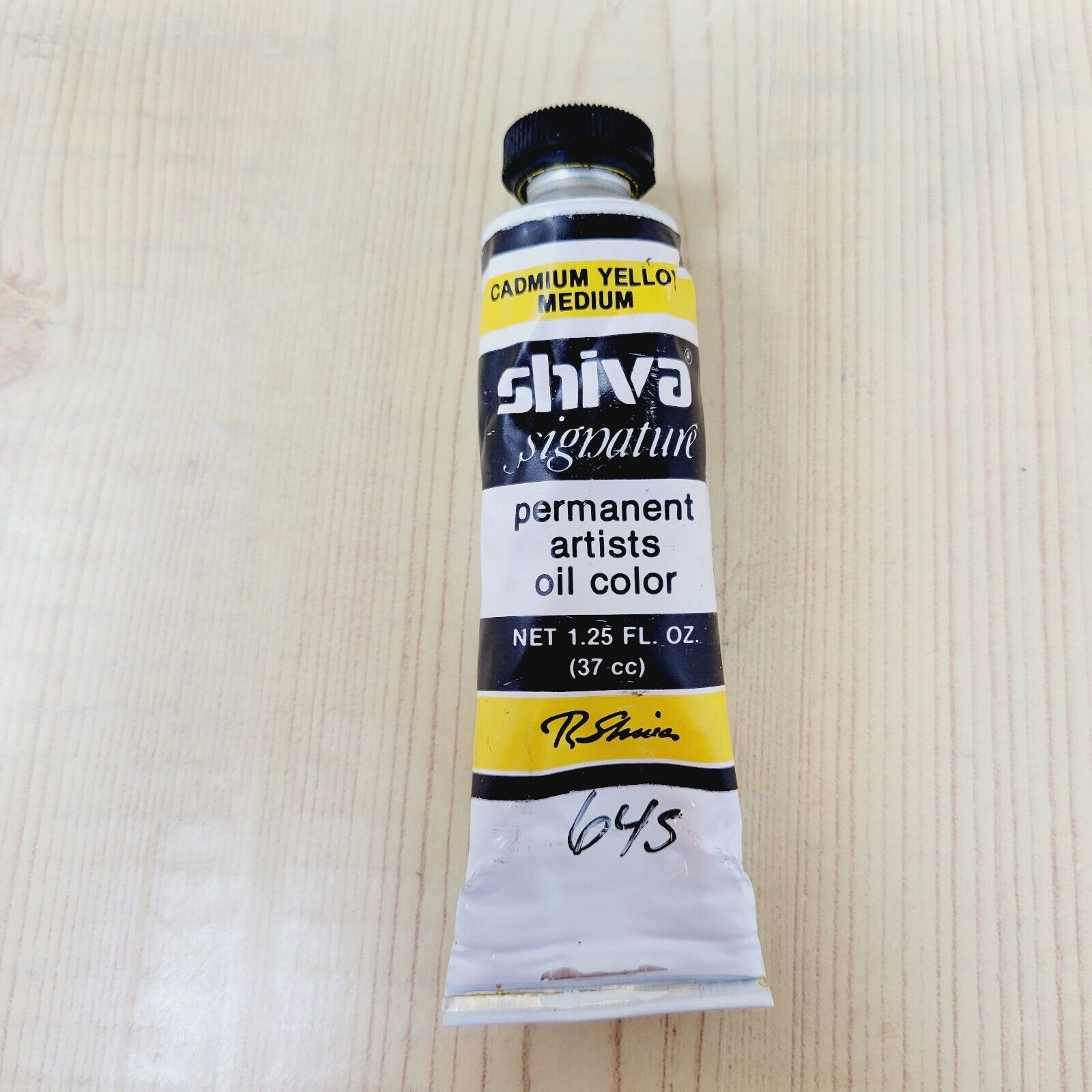 Rare Vintage Cadmium Yellow Light Oil Color 1.25 oz 40ml Shiva Full