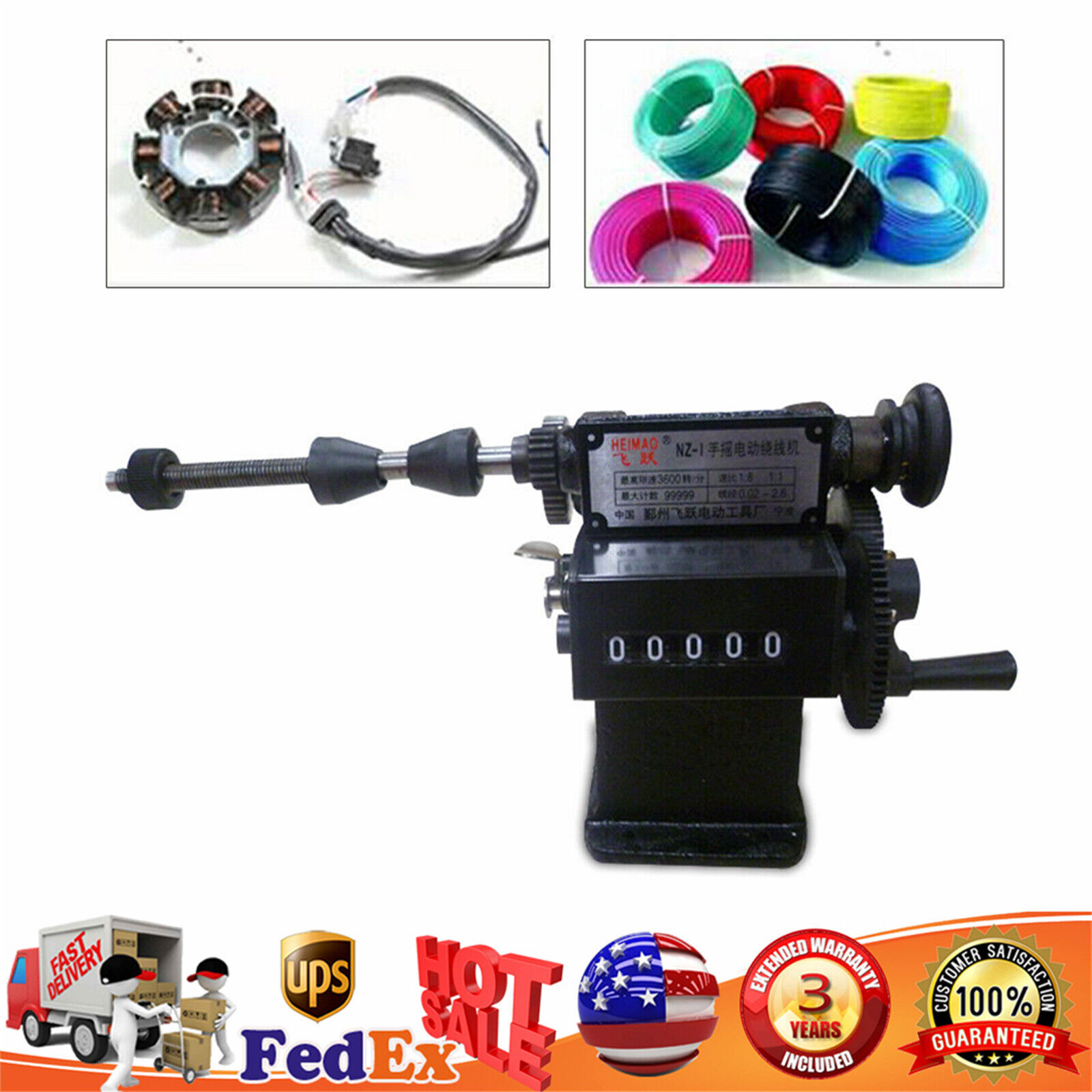 Manual  Dual Purpose Coil Winder Hand Coil Winding Machine Count 0-99999
