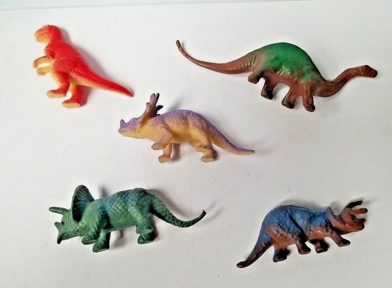 Lot of 5 Vintage Small assorted Dinosaur Toy Figures ~ Ray Rohr Cosmic Artifacts