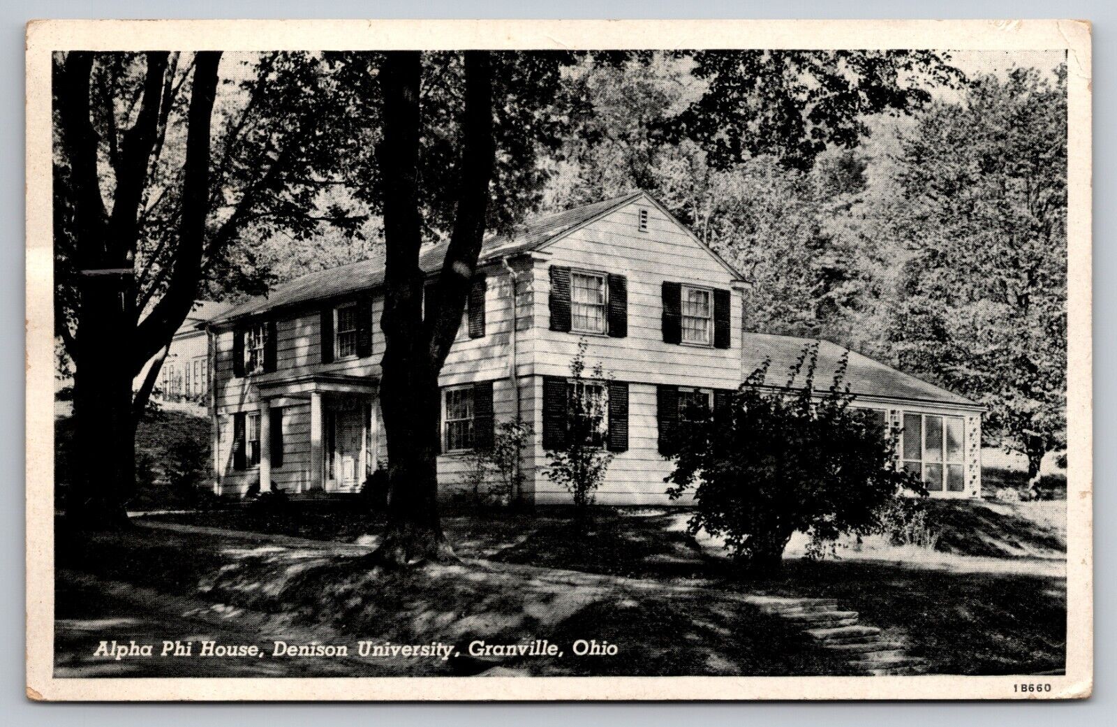 Alpha Phi Sorority House Denison University Granville Ohio OH 1946 Postcard