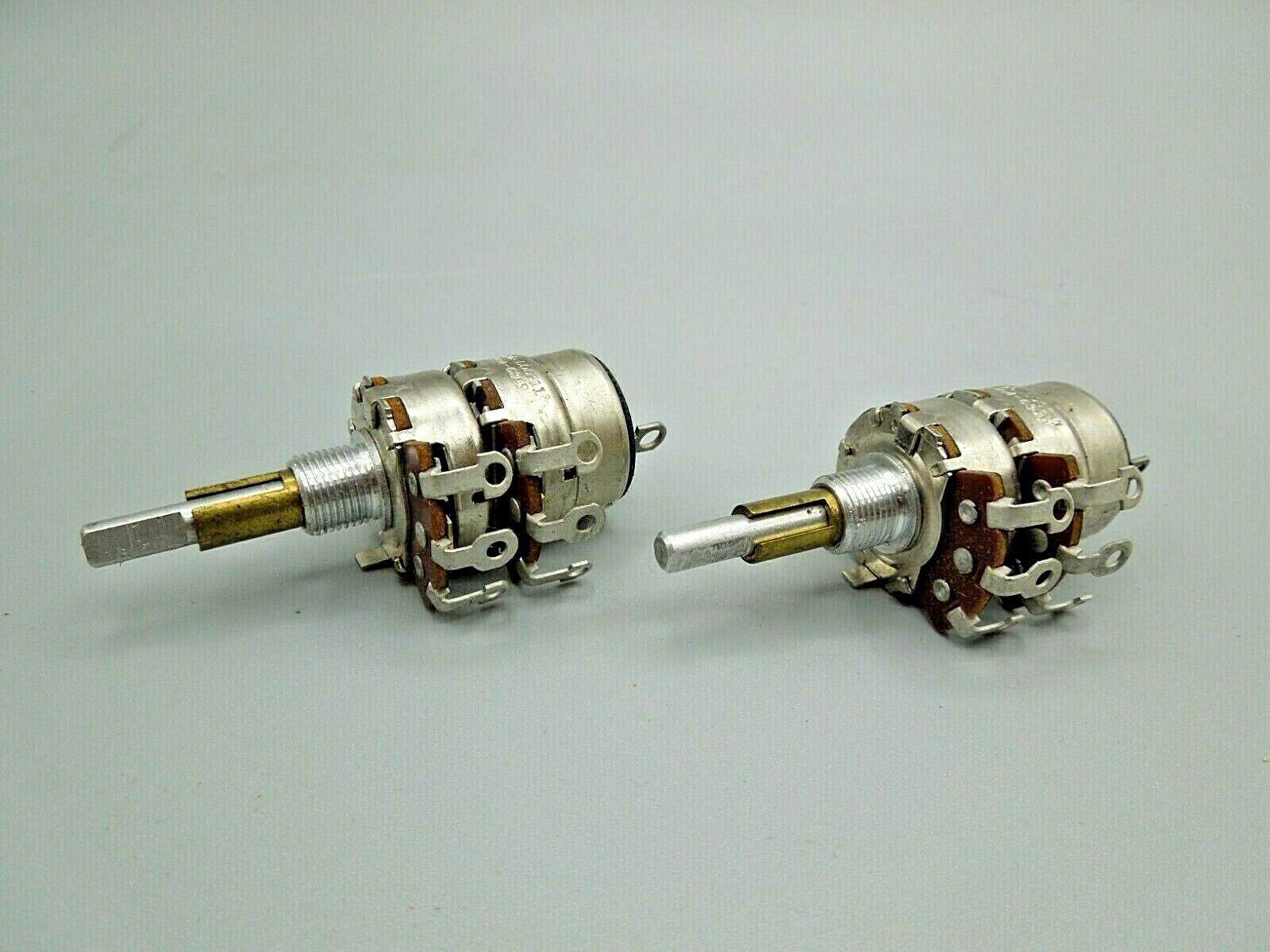 STACKPOLE 10K / 100K Ohm Dual Potentiometer Audio Taper  (LOT OF 2)