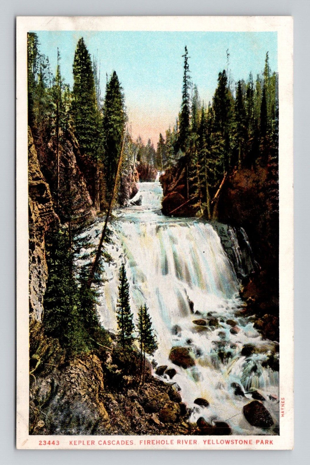 Postcard Kepler Cascades Firehole River Yellowstone Park Wyoming, Vintage E15