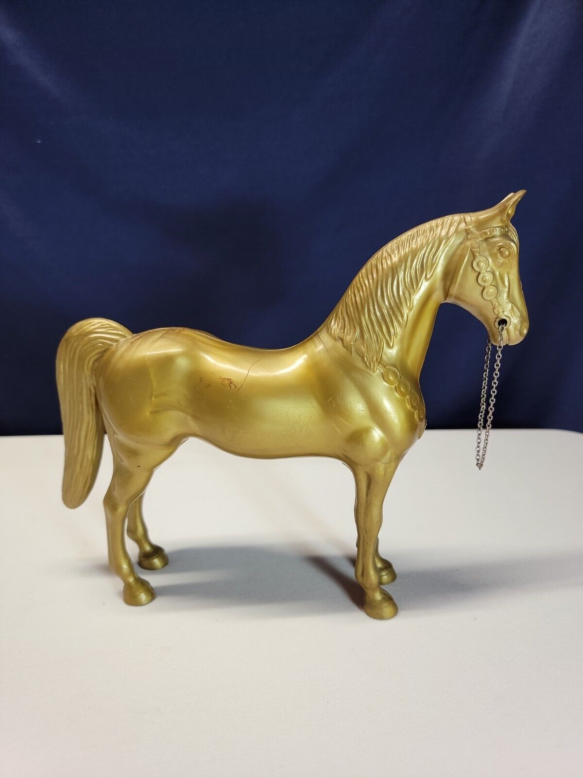 Kroll Gold Color Model Horse Vintage Chain Bridle Pony Stallion Plastic   #2