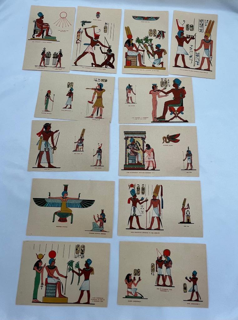 12 Vintage Egyptian Authentic Postcards Gods & Kings Ancient Egypt UNUSED NOS