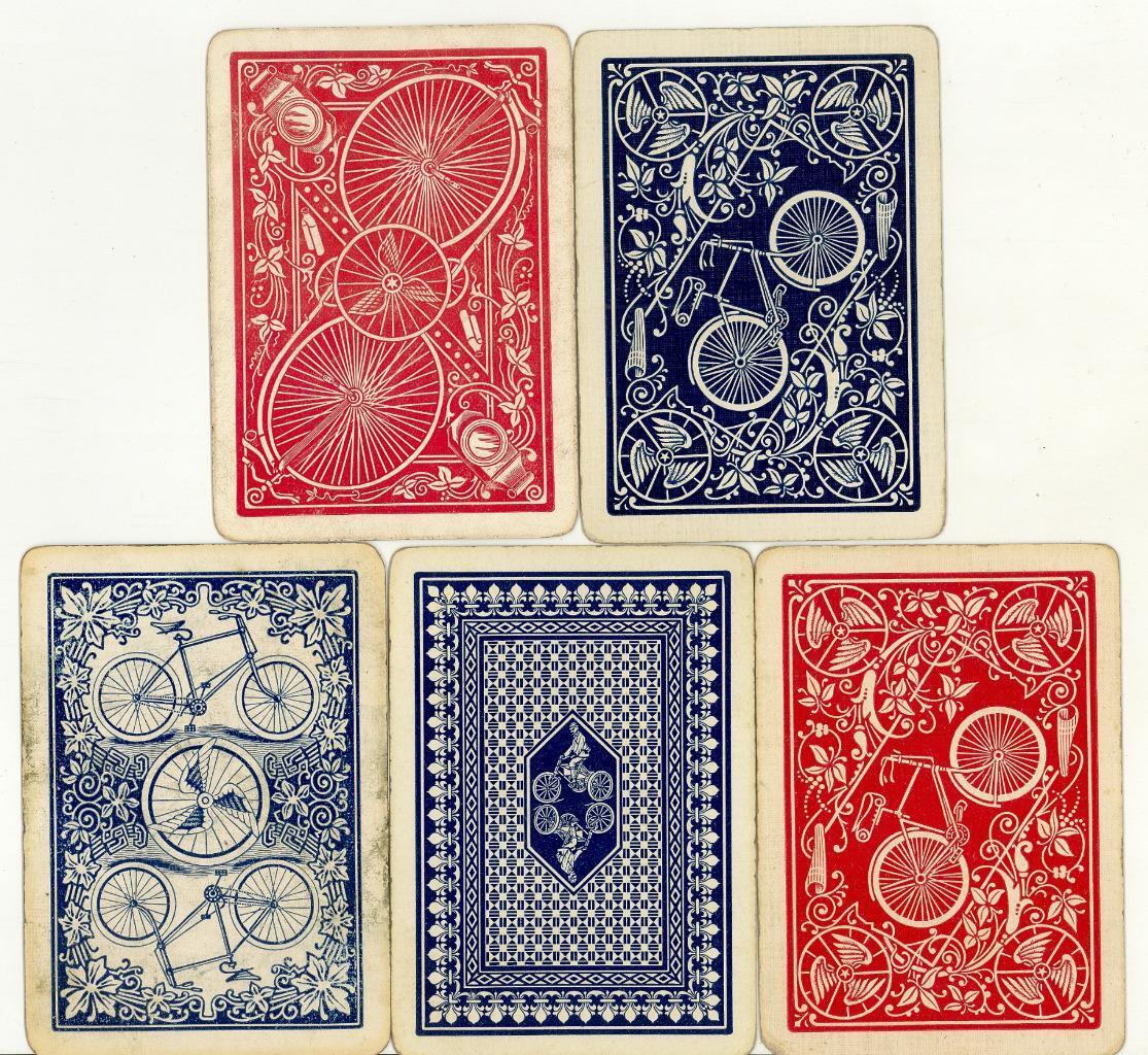 LOT OF 5 OLD BICYCLE SINGLE PLAYING CARD