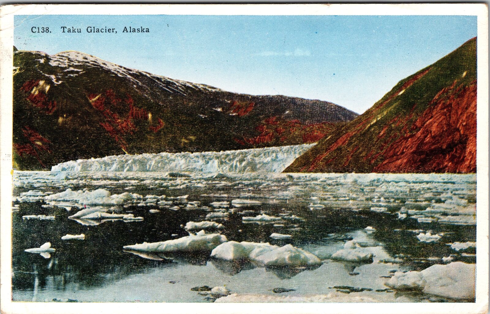 AK-Alaska, Scenic, Taku Glacier, Mountains, Icey Waters, Vintage Postcard