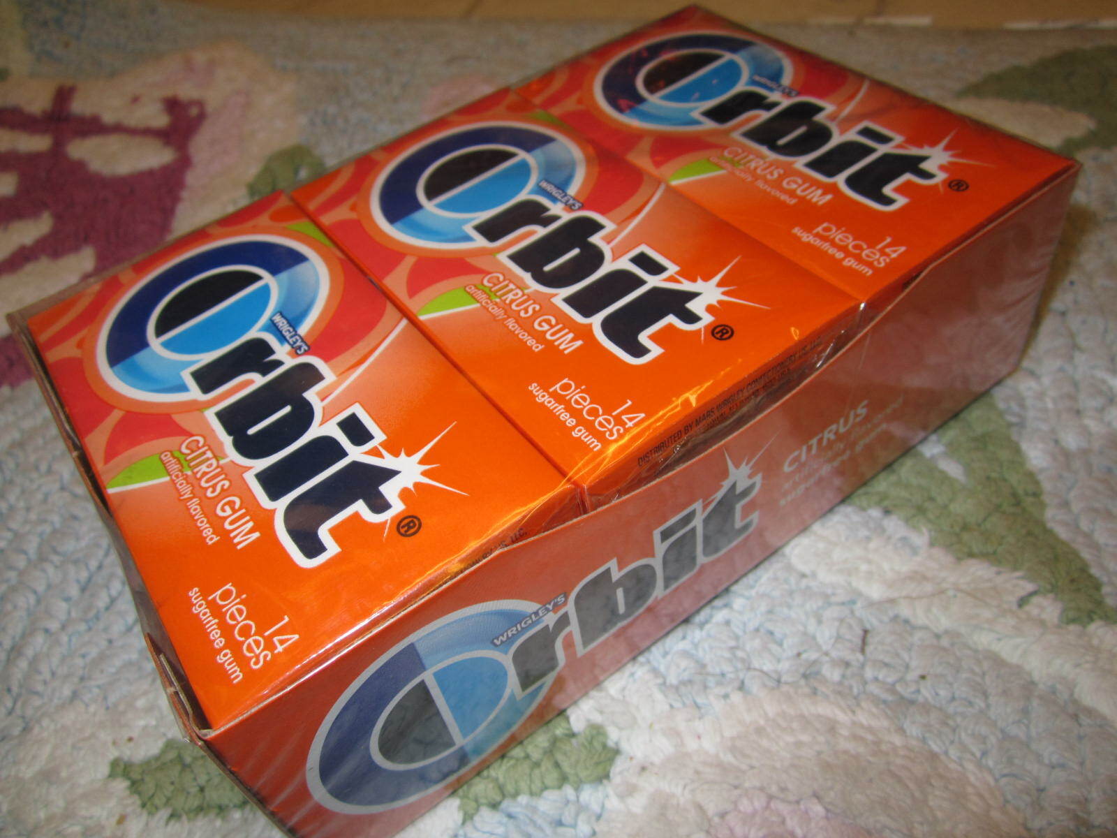 Orbit Citrus Gum ~ Sealed box of 12 collector packs ~ Discontinued GREAT PRICE