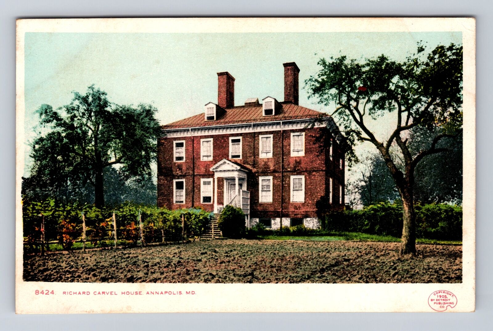 Annapolis MD-Maryland, Richard Carvel House, Antique Vintage Souvenir Postcard