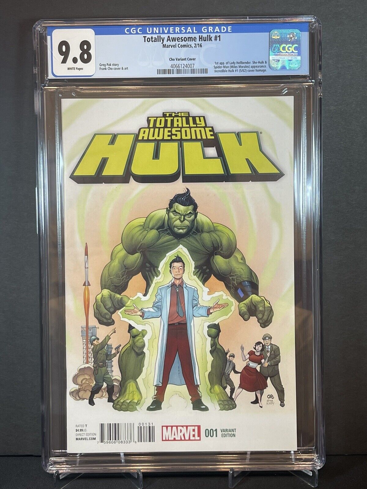 Marvel Comics Totally Awesome Hulk #1 Cho Variant Cover CGC 9.8 White Pages 2016