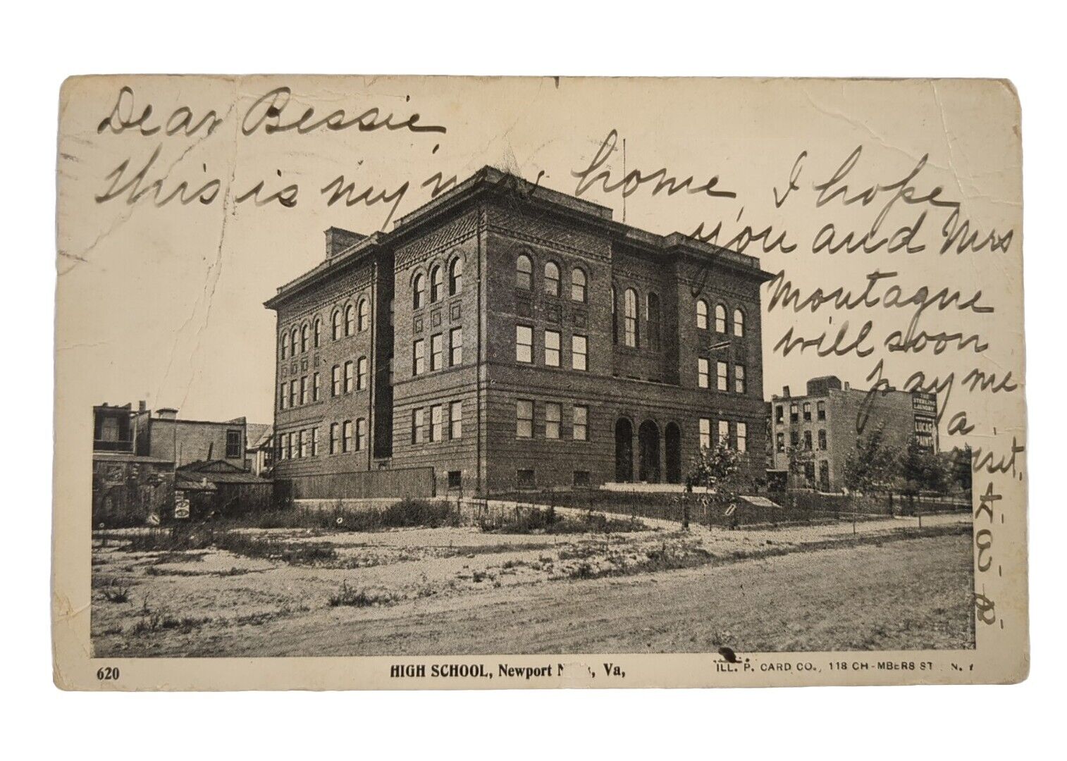 Newport News Virginia VA High School Postcard White Border Undivided c. 1900
