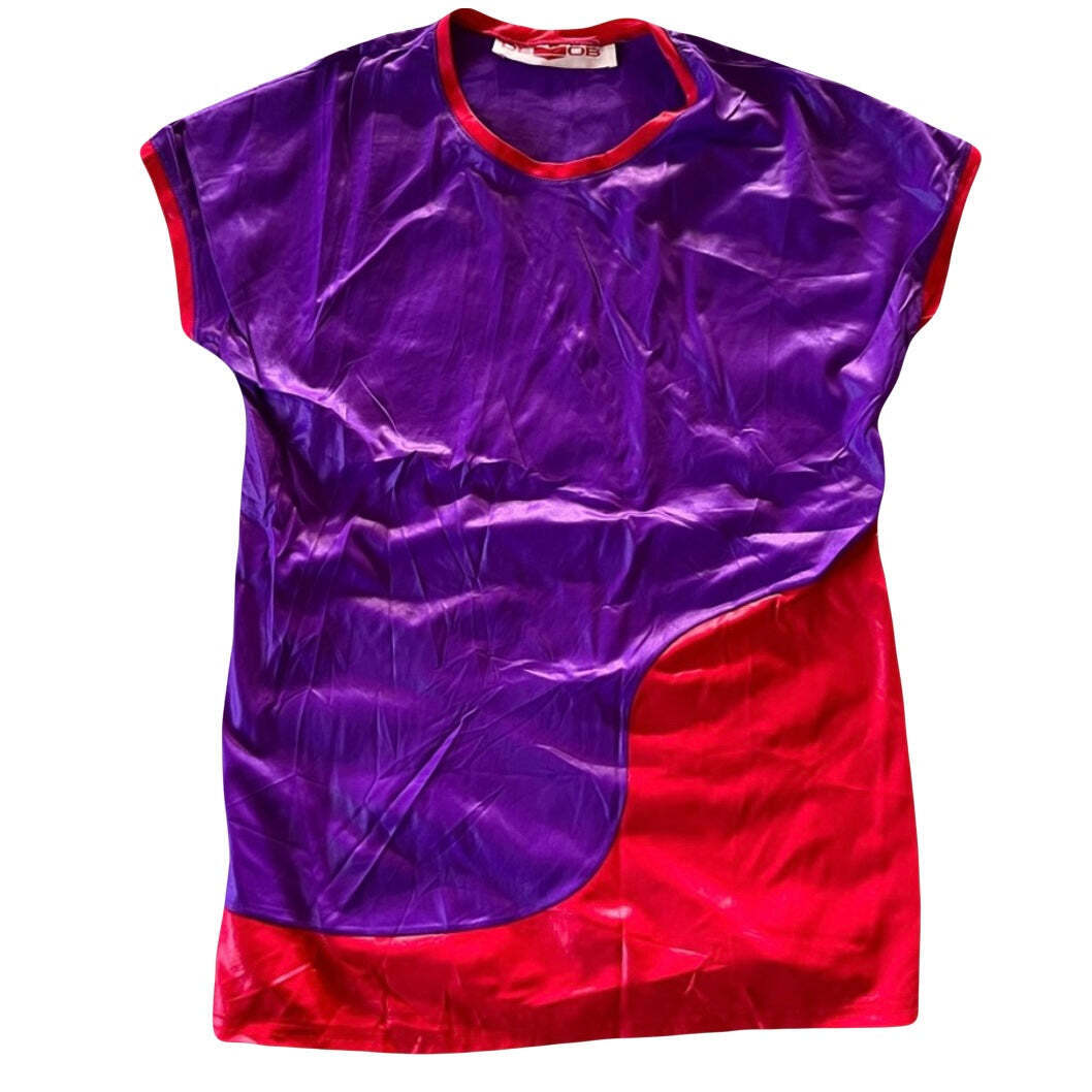 Red & Purple Swirl Faux Leather Rave Top