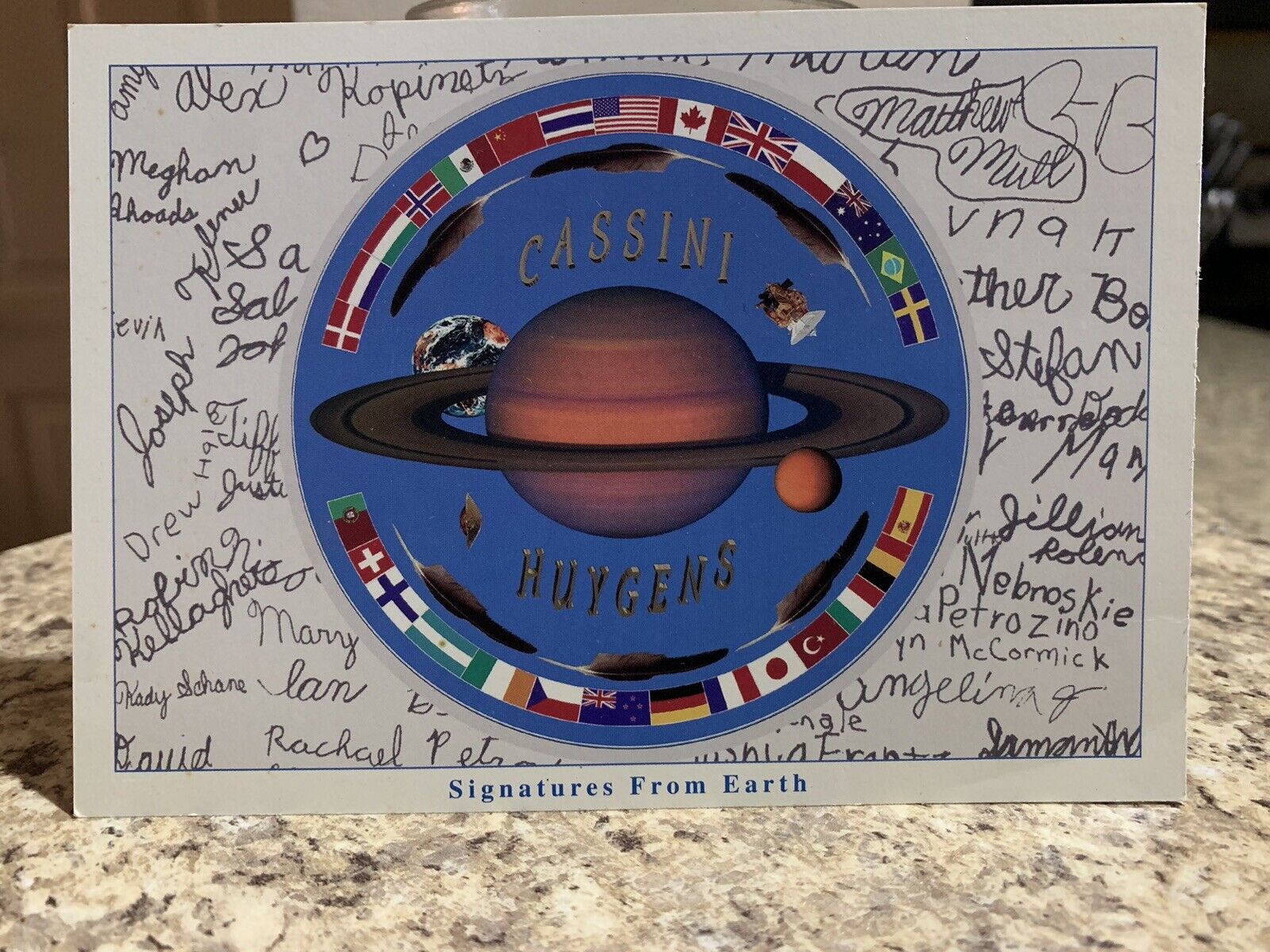 Rare 1997 Cassini/Huygens Mission Launch POSTCARD NASA-Signatures From Earth