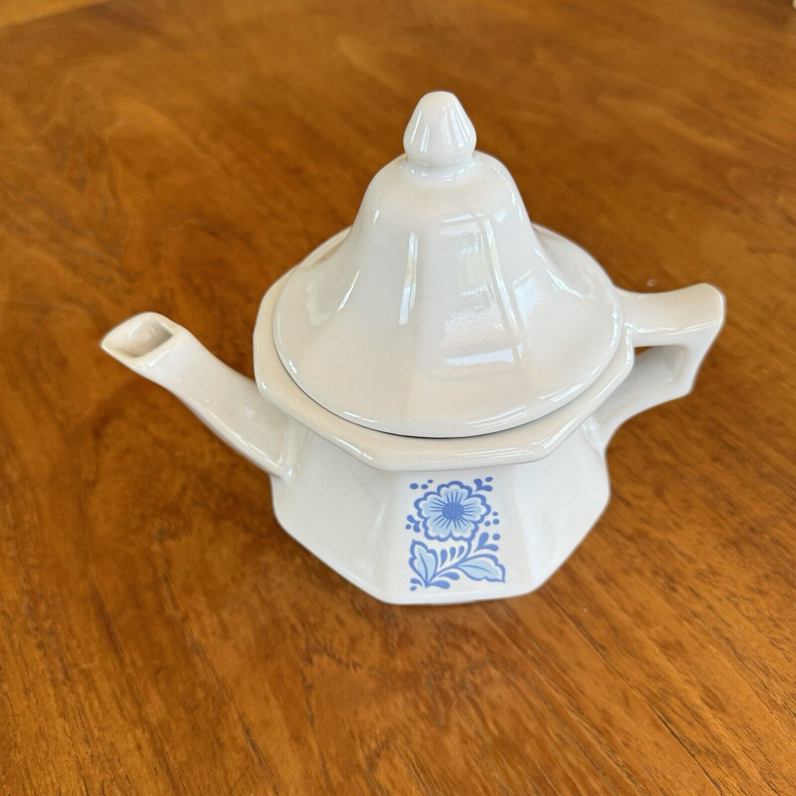 Vintage Avon Blue Flower Ceramic Teapot EUC