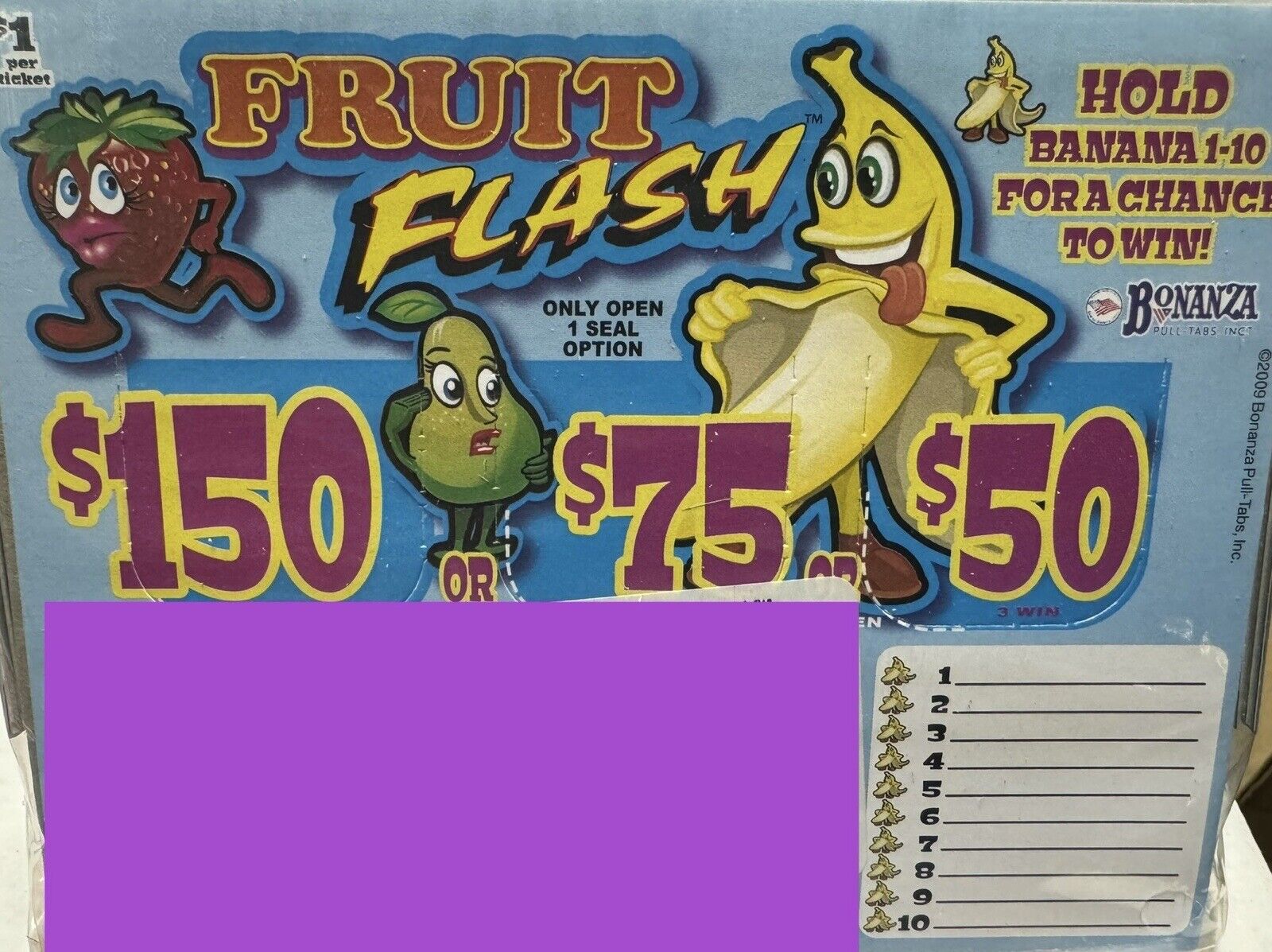 NEW pull tickets Fruit Flash- Card Tabs Seal
