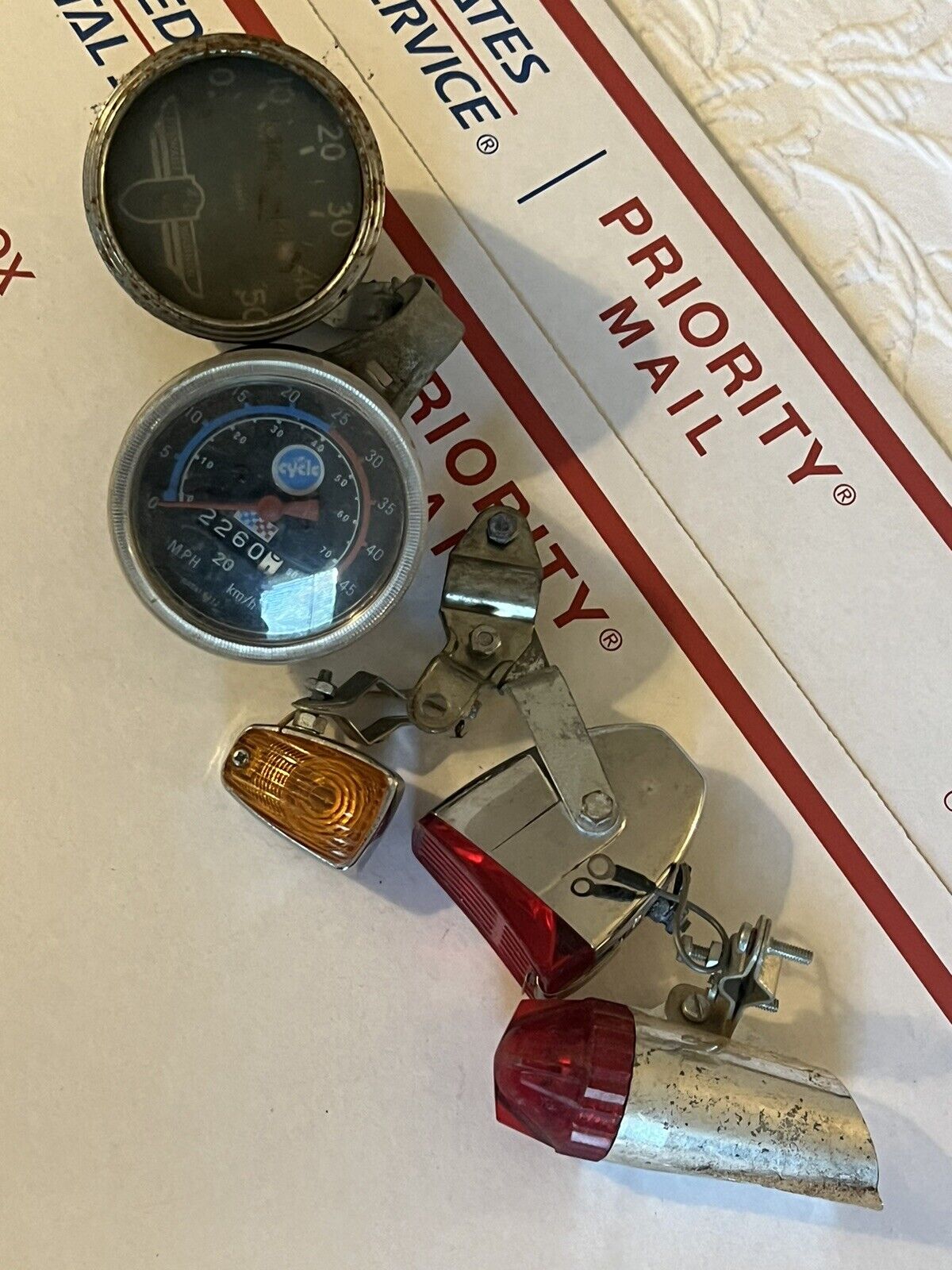 Schwinn stingray/muscle bike parts lot￼ Vintage Lights, And Speedometers