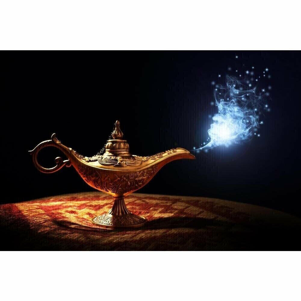 LUCK ATTRACTING BLESSED Genie Lamp Talismann - Happiness Wealth Love Wishes