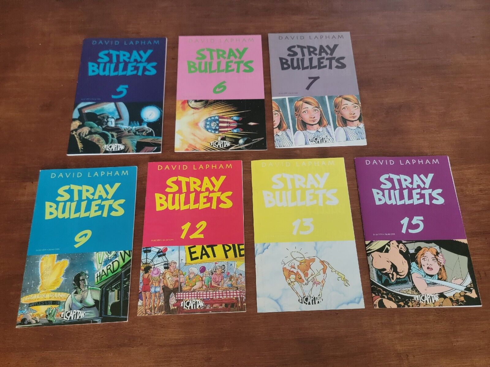 Stray Bullets Comic Book Lot #5, 6, 7, 9, 12, 13, 15 David Lapham 1995 7 Issues
