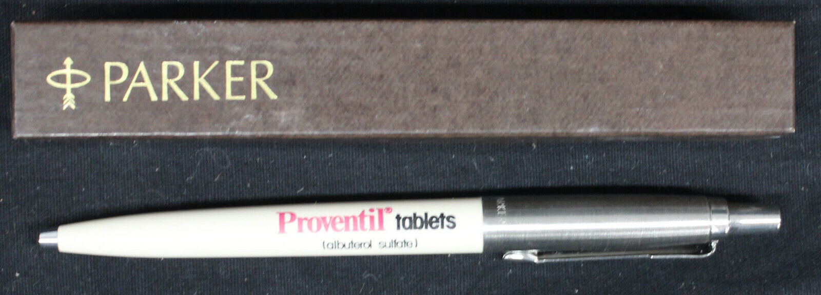 Original Vintage Parker Proventil Tablets Advertising Ballpoint Pen w/Box