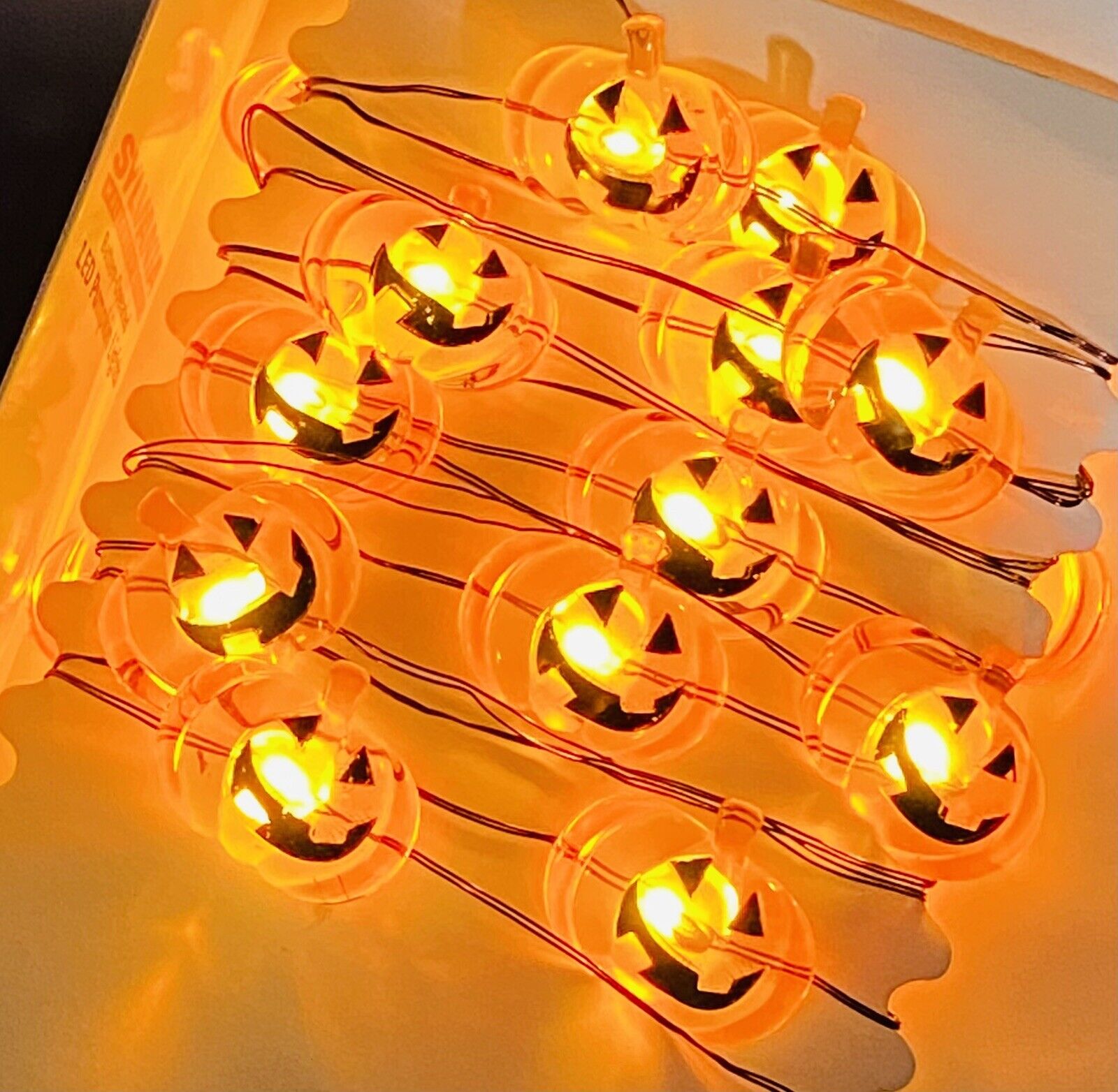 Pumpkin Lights Sylvania Led Halloween Series Battery Operated Timer 25 Light Set