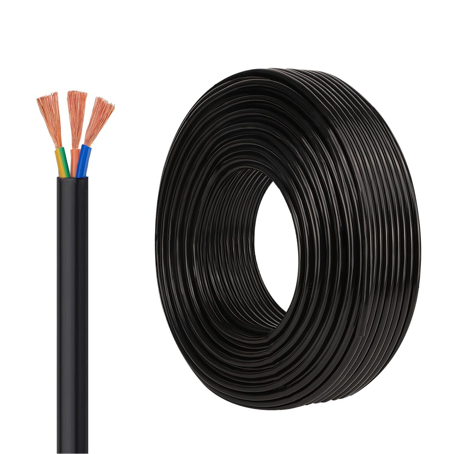 18 Gauge Wire 18AWG Extension Cable Wire 16.4ft 3 Conductor Copper Wire with ...
