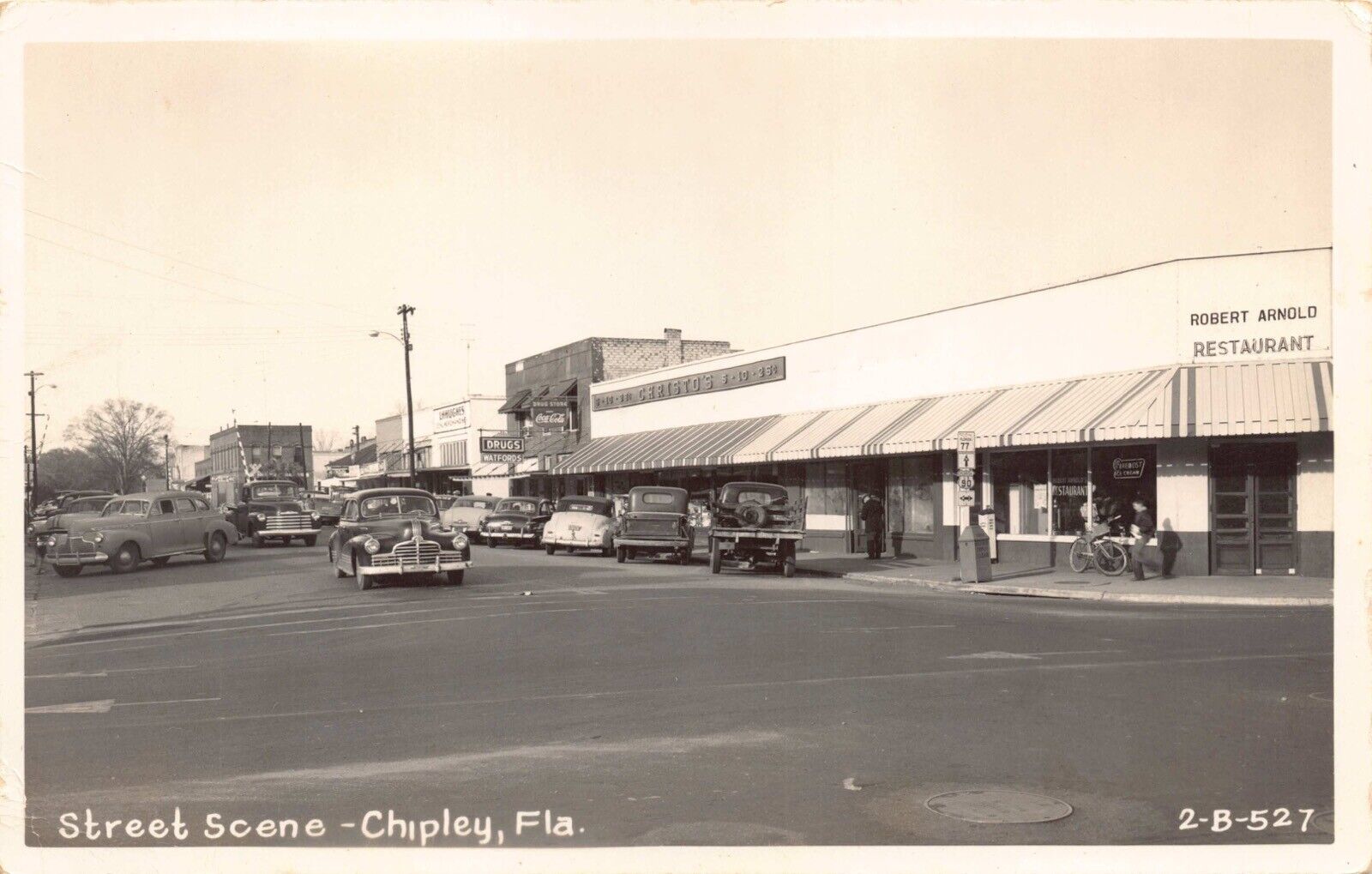 FL 1940’s REAL PHOTO #2 Florida Street Scene at Chipley, FLA -  Washington Co.
