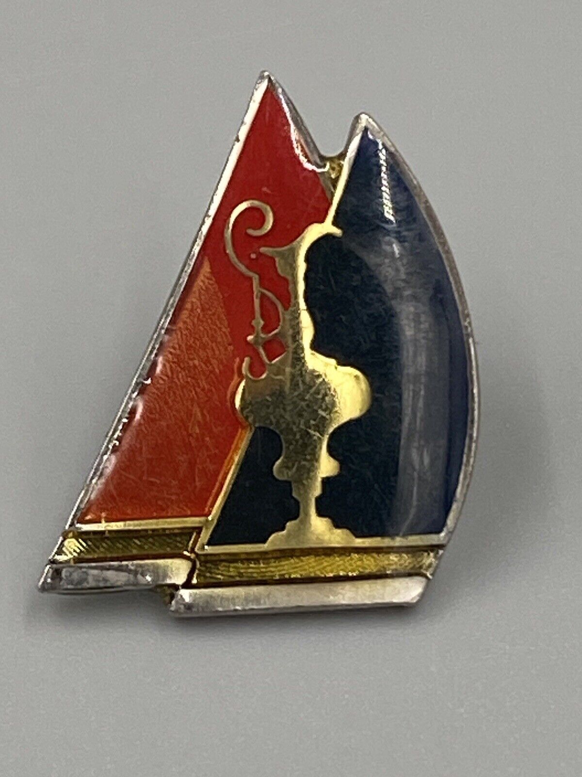 Vintage Sailing Sailboat Lapel Hat Pin Brooch